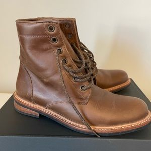 Nisolo All-Weather Amalia lace-up leather ankle boot in brown size 6